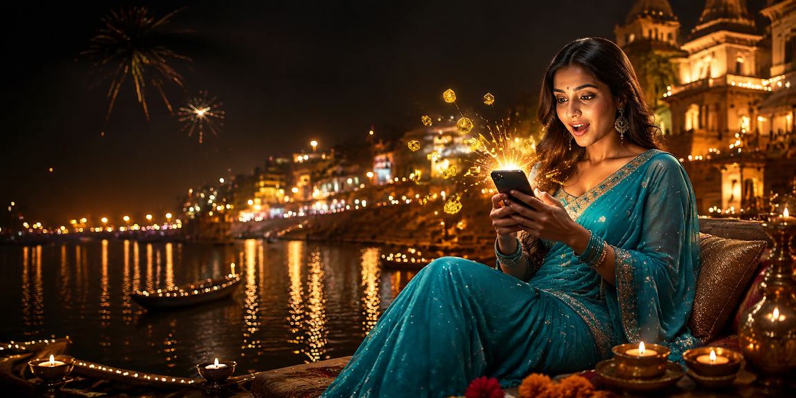 Mobile casino gameplay by the Varanasi Ghat